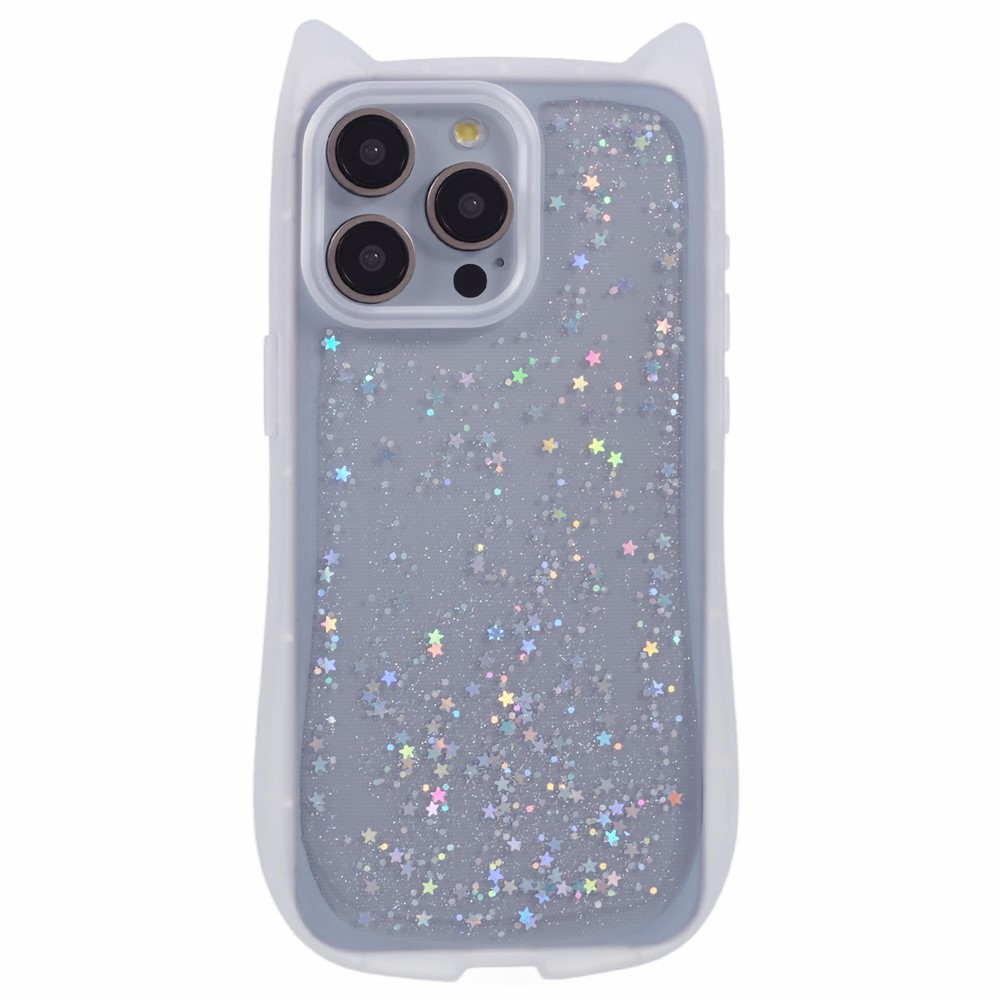 JTW Series For iPhone 13 Pro Max Case TPU Phone Cover Epoxy Shiny Glitter - Transparent White