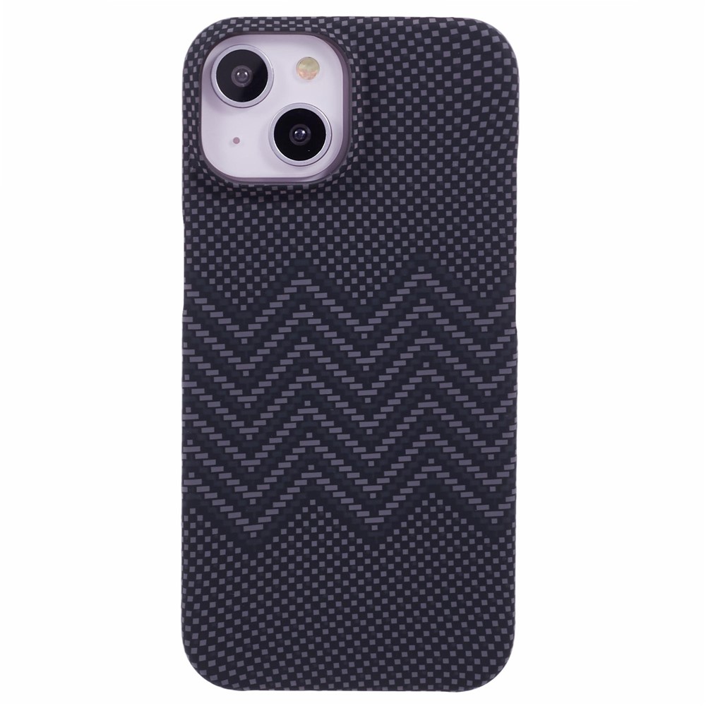 For iPhone 13 Case Stylish Pattern Luminous Anti-Drop PC Phone Cover - Black Wave