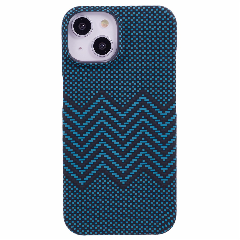 For iPhone 13 Case Stylish Pattern Luminous Anti-Drop PC Phone Cover - Blue Wave
