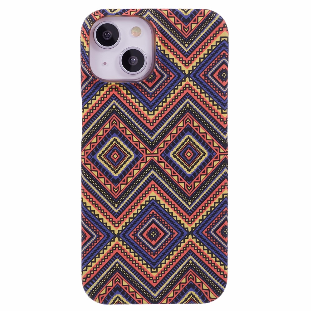 For iPhone 13 Case Stylish Pattern Luminous Anti-Drop PC Phone Cover - Plaid