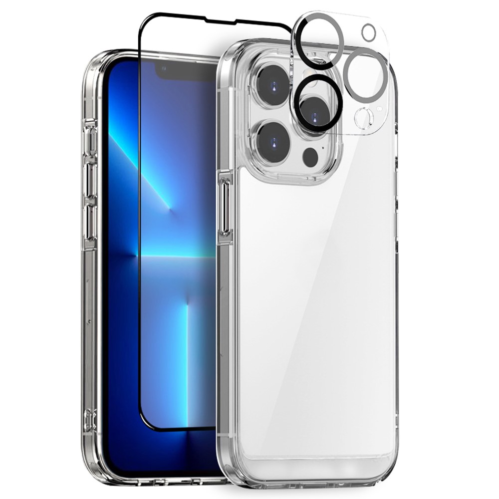 NORTHJO For iPhone 13 Pro Max Case Full Protection PC+TPU Phone Cover + Screen Protector + Camera Lens Protector