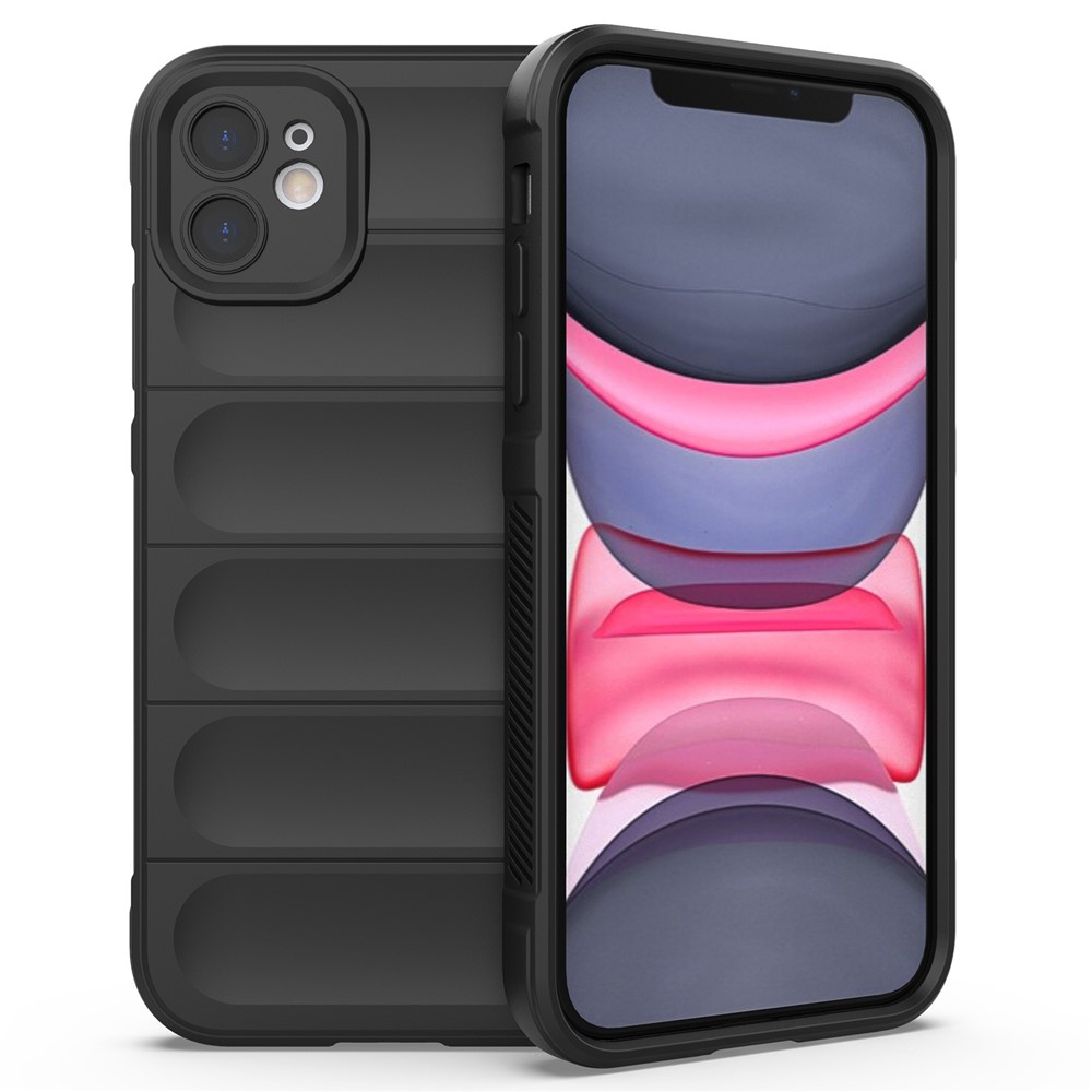 For iPhone 11 Phone Case Anti-Scratch Soft TPU Rugged Back Cover - Black
