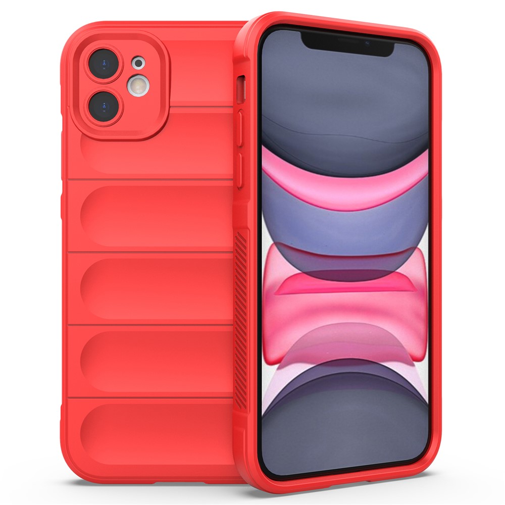 For iPhone 11 Phone Case Anti-scratch Soft TPU Rugged Back Cover - Red