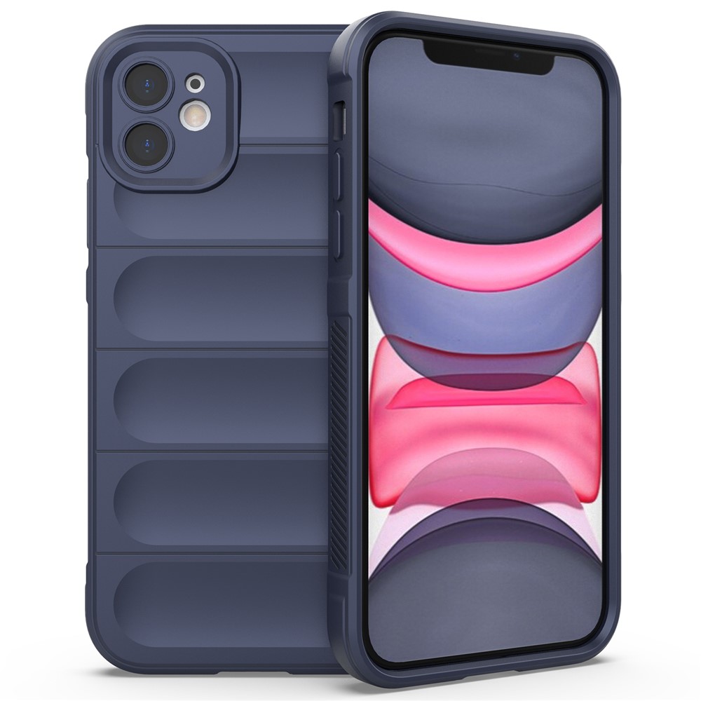 For iPhone 11 Phone Case Anti-scratch Soft TPU Rugged Back Cover - Dark Blue