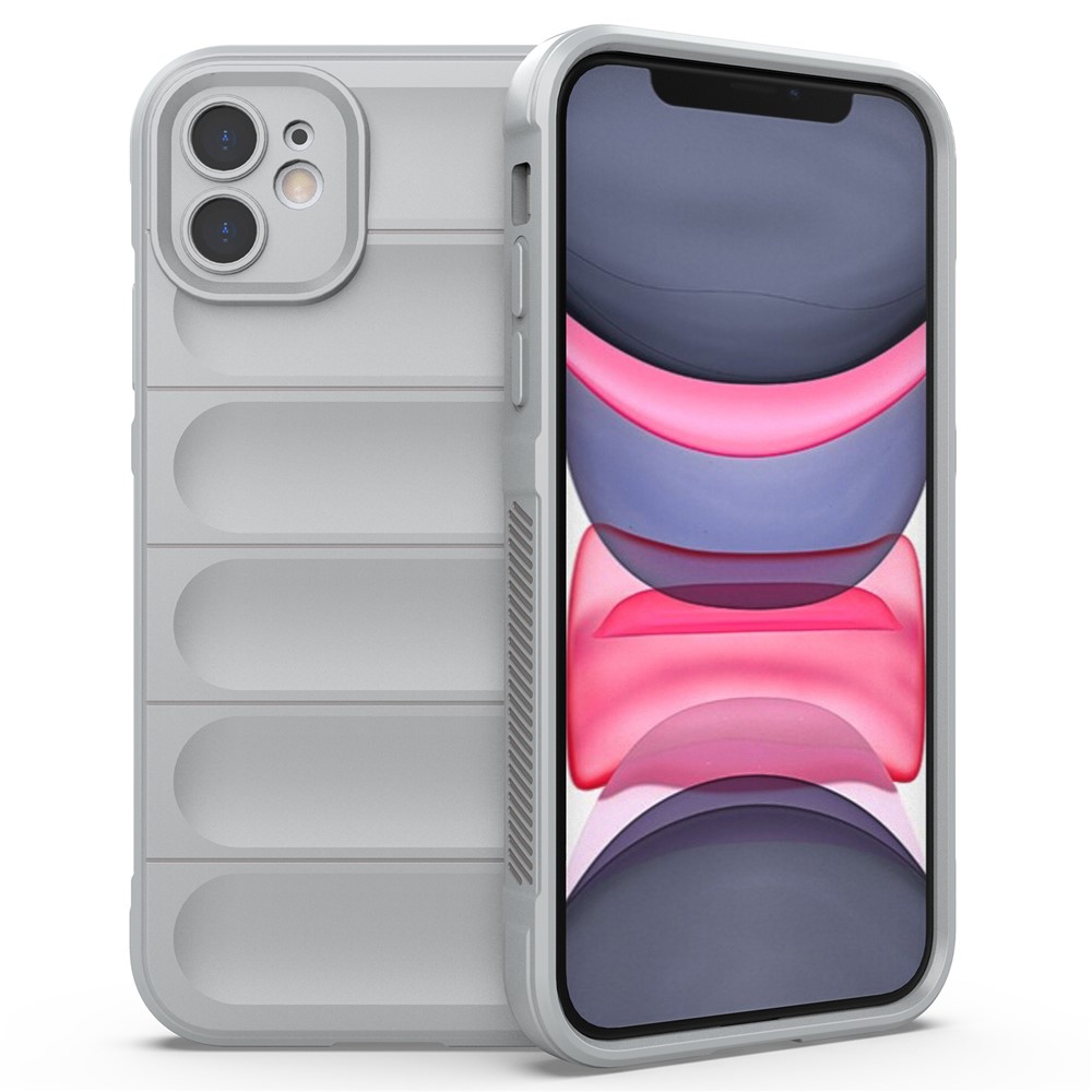 For iPhone 11 Phone Case Anti-scratch Soft TPU Rugged Back Cover - Light Grey