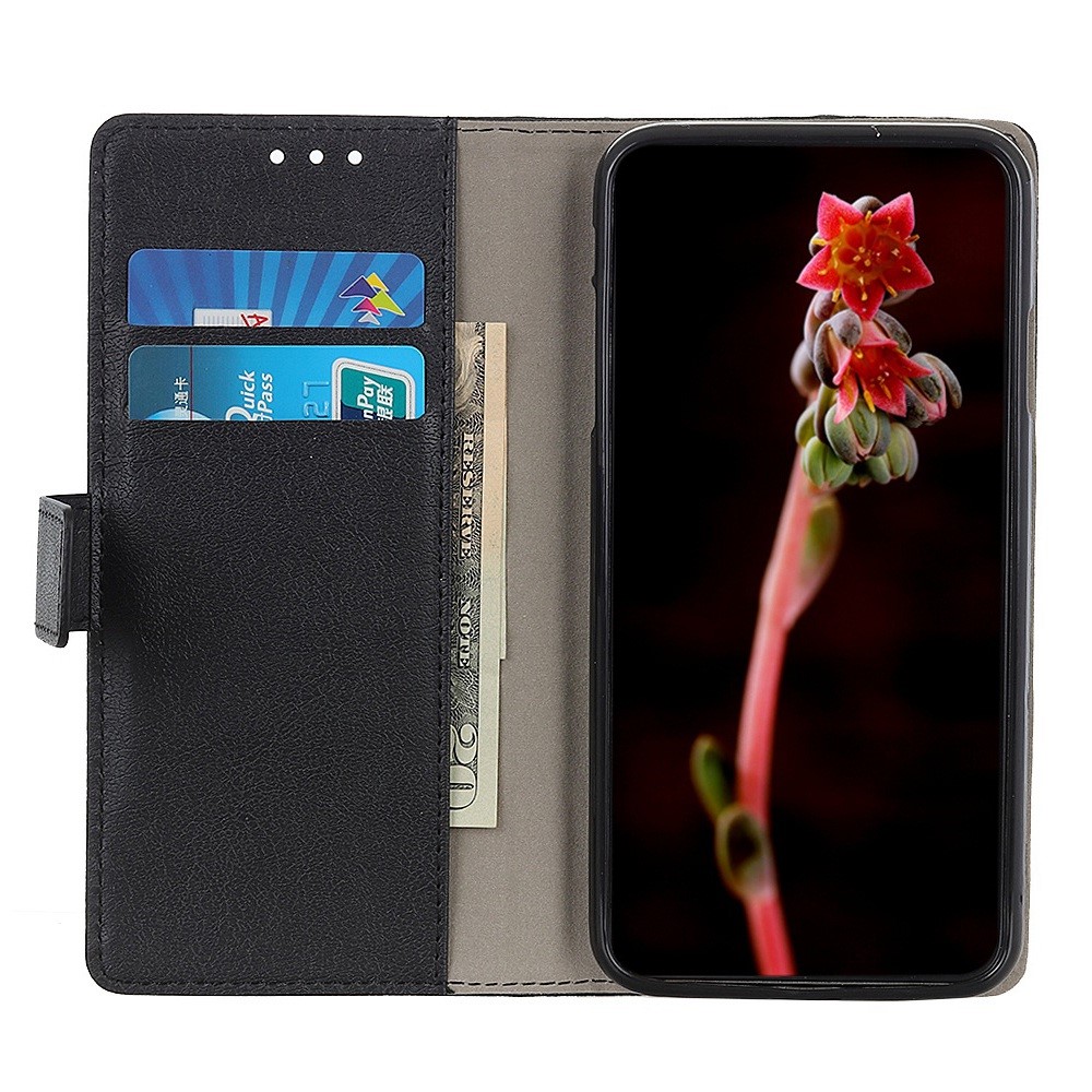 For Motorola Edge 30 Lite 5G Anti-scratch PU Leather Phone Case Anti-shock Folio Flip Protective Cover Wallet Stand - Black-2