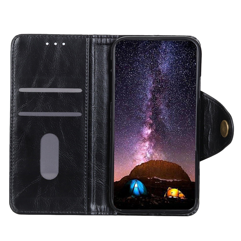 For Motorola Edge 30 Lite 5G Shockproof Folio Flip Wallet Stand Phone Case Magnetic Clasp PU Leather + TPU Protective Phone Cover - Black-2