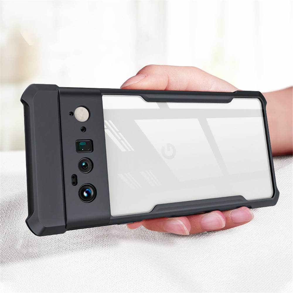 Xundd Per Google Pixel 6 Pro 5G Hybrid Telefono di Copertura Posteriore Con Angoli Airbag Protection Anti-shock Case di Telefono Cellulare - Nero-2