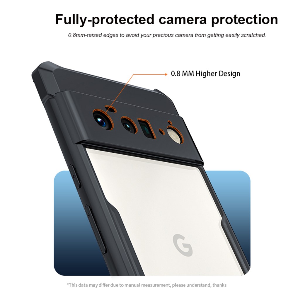 Xundd Para o Google Pixel 6 Pro 5g Hybrid Teleping Back Com Corners Protection Protection Anti-shock Celular Case - Preto