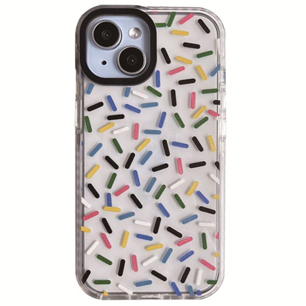 For iPhone 15 Plus Shockproof Acrylic Cover Cell Phone Case with Pattern Design - Colorful
