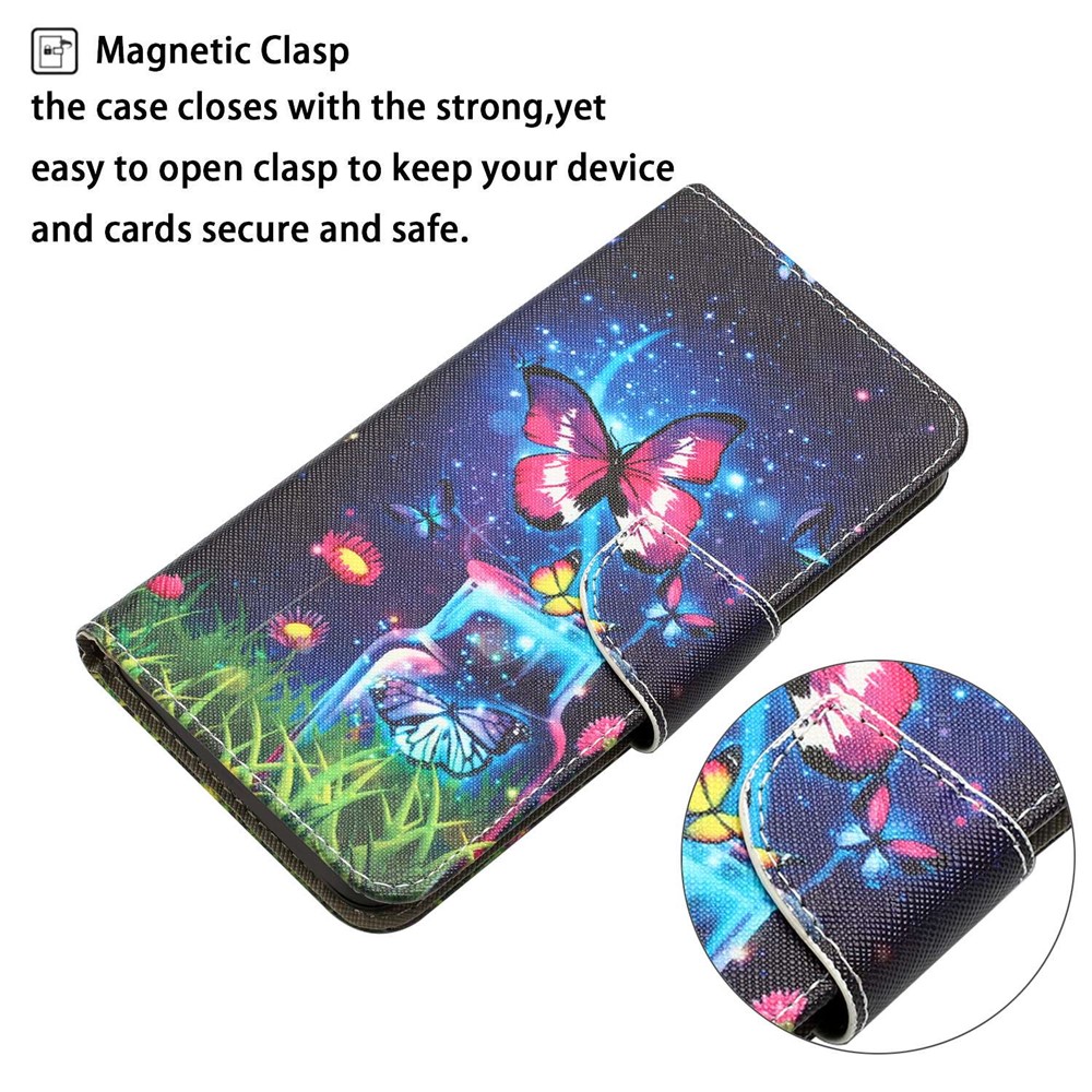 For Xiaomi Redmi Note 11 Pro 4G (MediaTek) / Note 11 Pro 5G (Qualcomm) Cross Texture Pattern Printing Leather Phone Case Stand Wallet Cover - Bottle / Butterfly-4