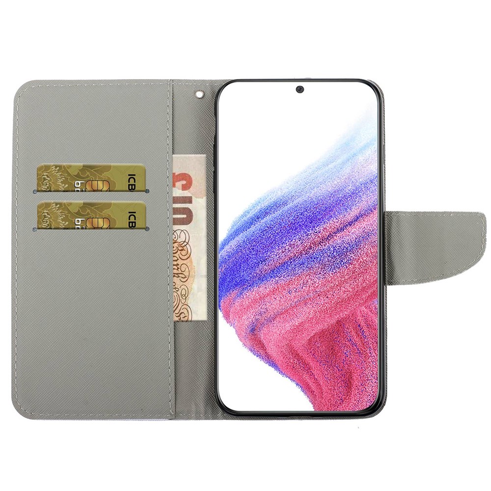 For Samsung Galaxy A12 Cross Texture Full Protection Stand Wallet Case Pattern Printing PU Leather Phone Cover - Elephant-2