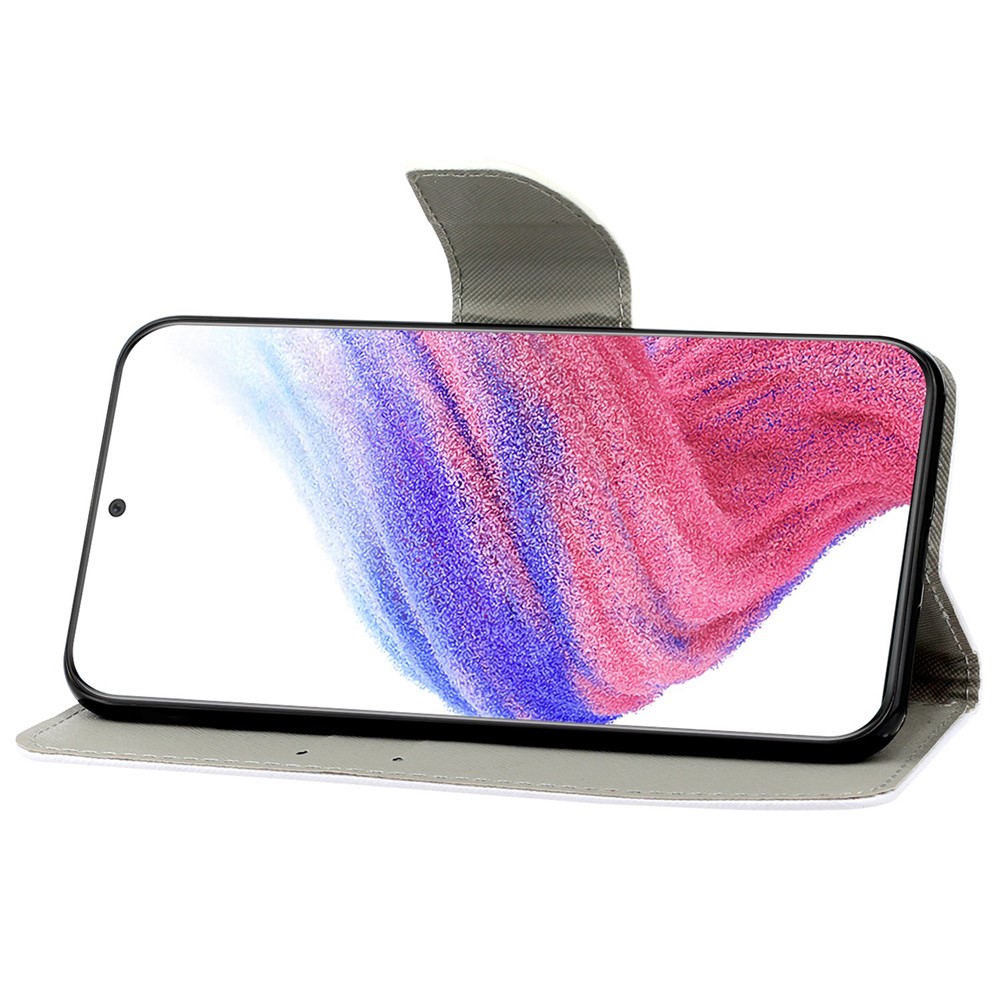 For Samsung Galaxy A12 Cross Texture Full Protection Stand Wallet Case Pattern Printing PU Leather Phone Cover - Elephant-3