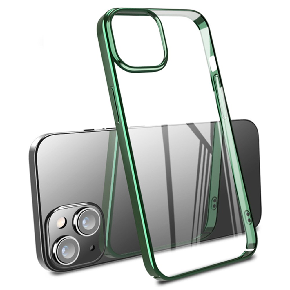 X-LEVEL For iPhone 15 Plus Case Anti-Scratch Hard PC Clear Phone Cover - Midnight Green
