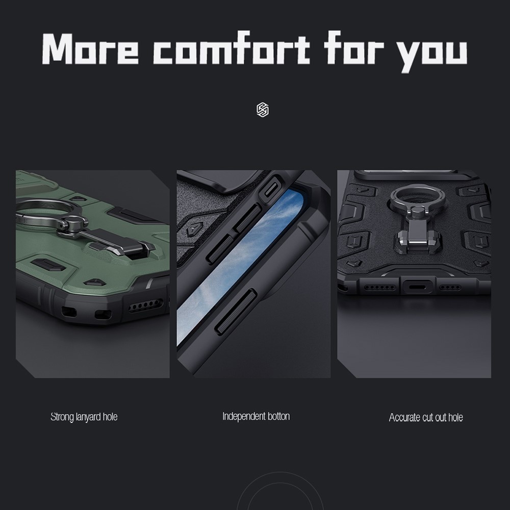 NILLKIN CamShield Armor Pro Phone Case for iPhone 14 Pro, Anti-drop Phone Cover Kickstand Compatible with MagSafe Wireless Charging - Black-12