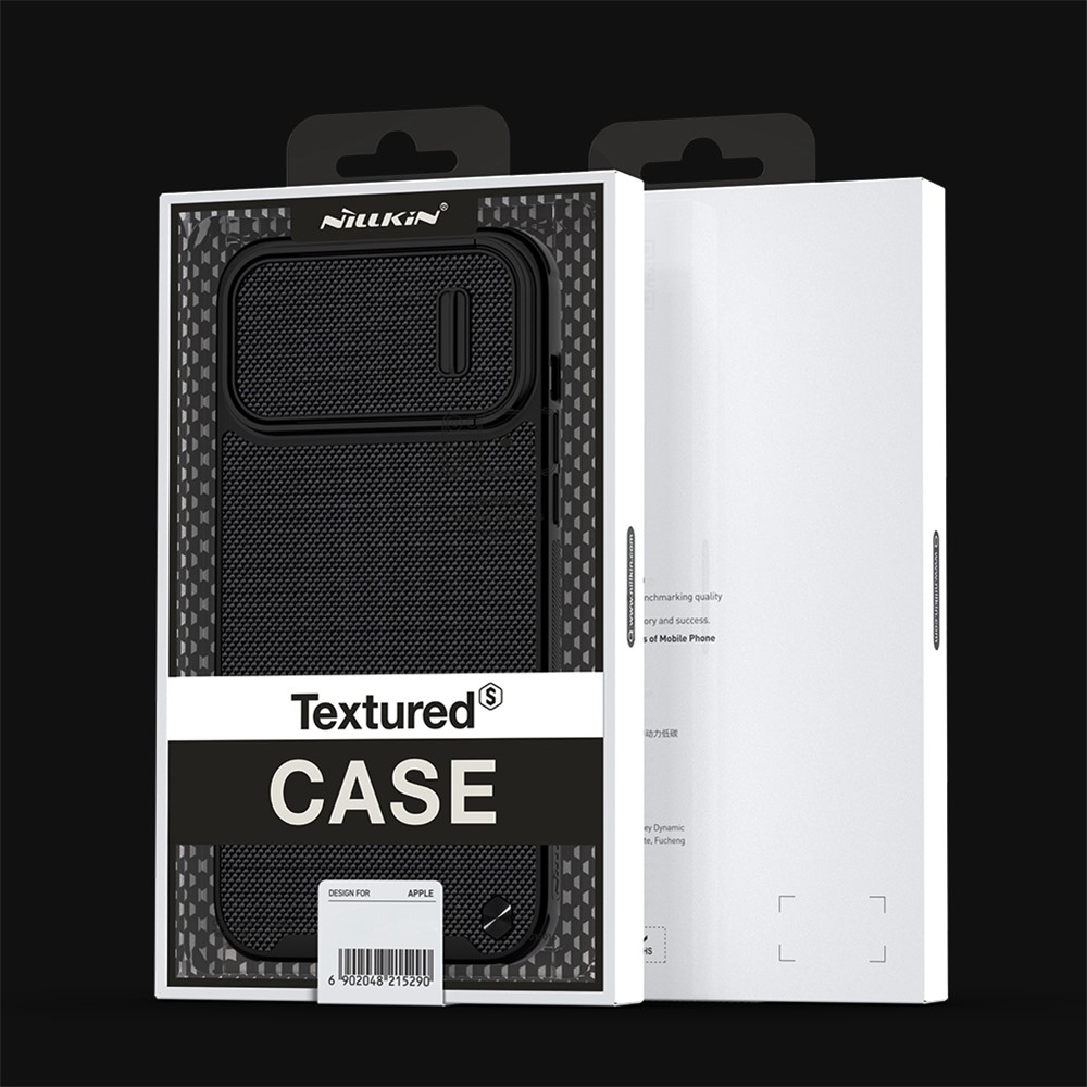 NILLKIN for iPhone 14 Pro Max Anti-scratch Phone Back Cover Nylon Fiber Textured Hard PC + Soft TPU Phone Case with Slide Camera Cover - Black-12