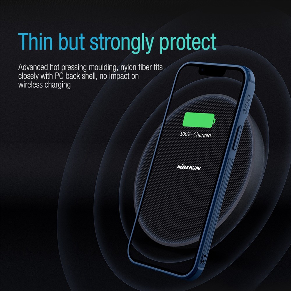 NILLKIN for iPhone 14 Pro Max Anti-scratch Phone Back Cover Nylon Fiber Textured Hard PC + Soft TPU Phone Case with Slide Camera Cover - Black-6