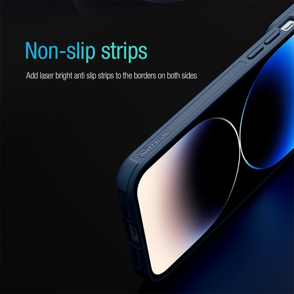 NILLKIN for iPhone 14 Pro Max Anti-scratch Phone Back Cover Nylon Fiber Textured Hard PC + Soft TPU Phone Case with Slide Camera Cover - Black-7