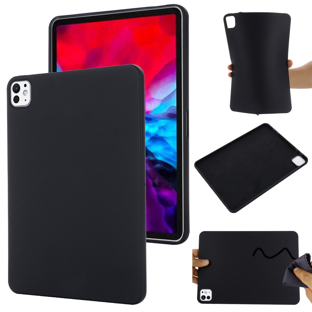 For iPad Pro 13 (2025) / 13 (2024) Case Liquid Silicone Scratch Resistant Tablet Cover - Black