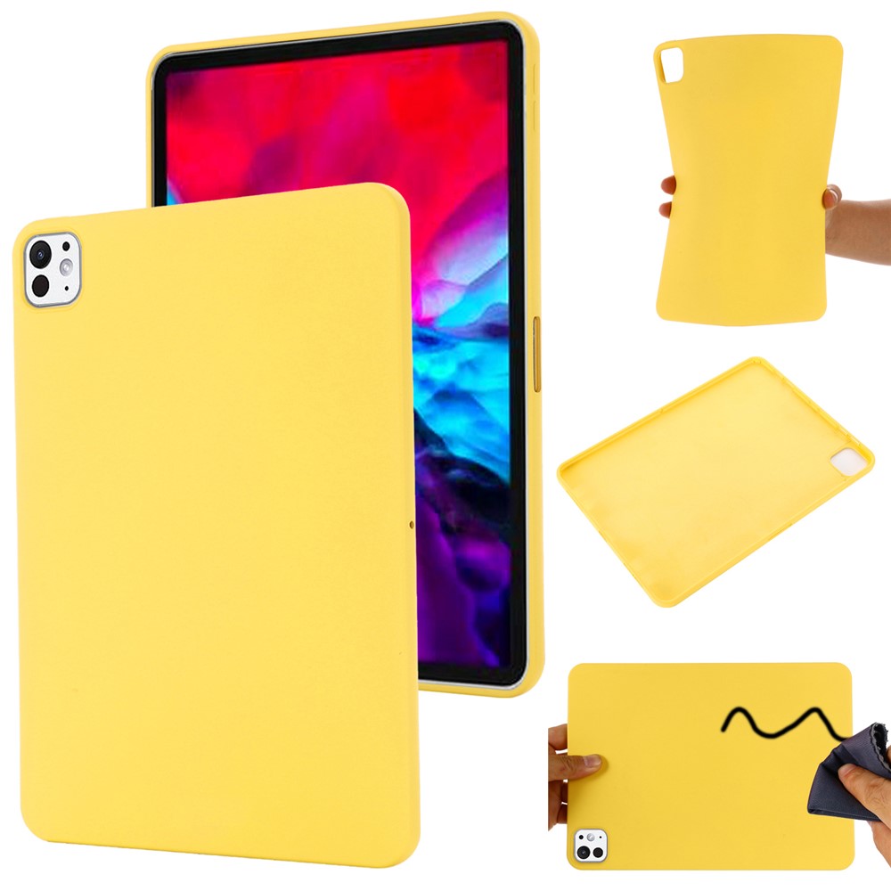 For iPad Pro 11 (2025) / 11 (2024) Case Liquid Silicone Anti-Scratch Tablet Cover - Yellow