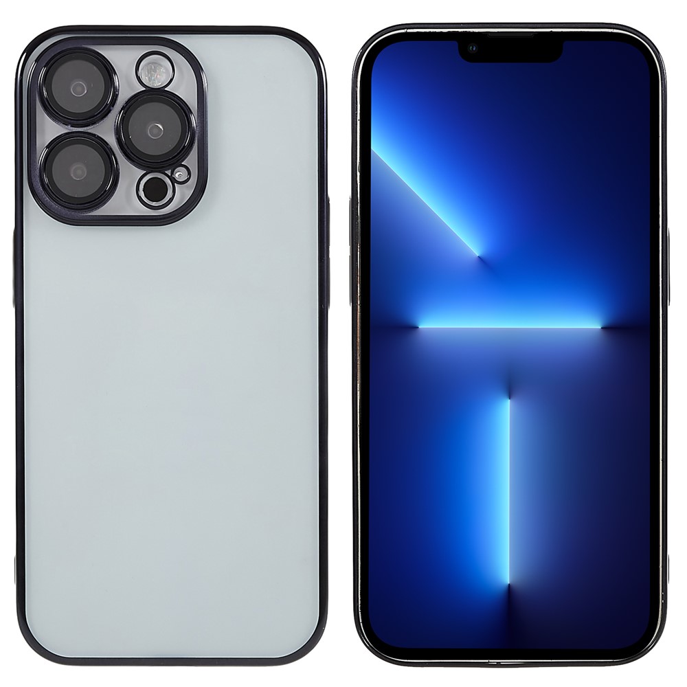 X-LEVEL TPU+PC Case for iPhone 13 Pro Electroplating Cover Camera Lens Film Integrated Phone Case - Black