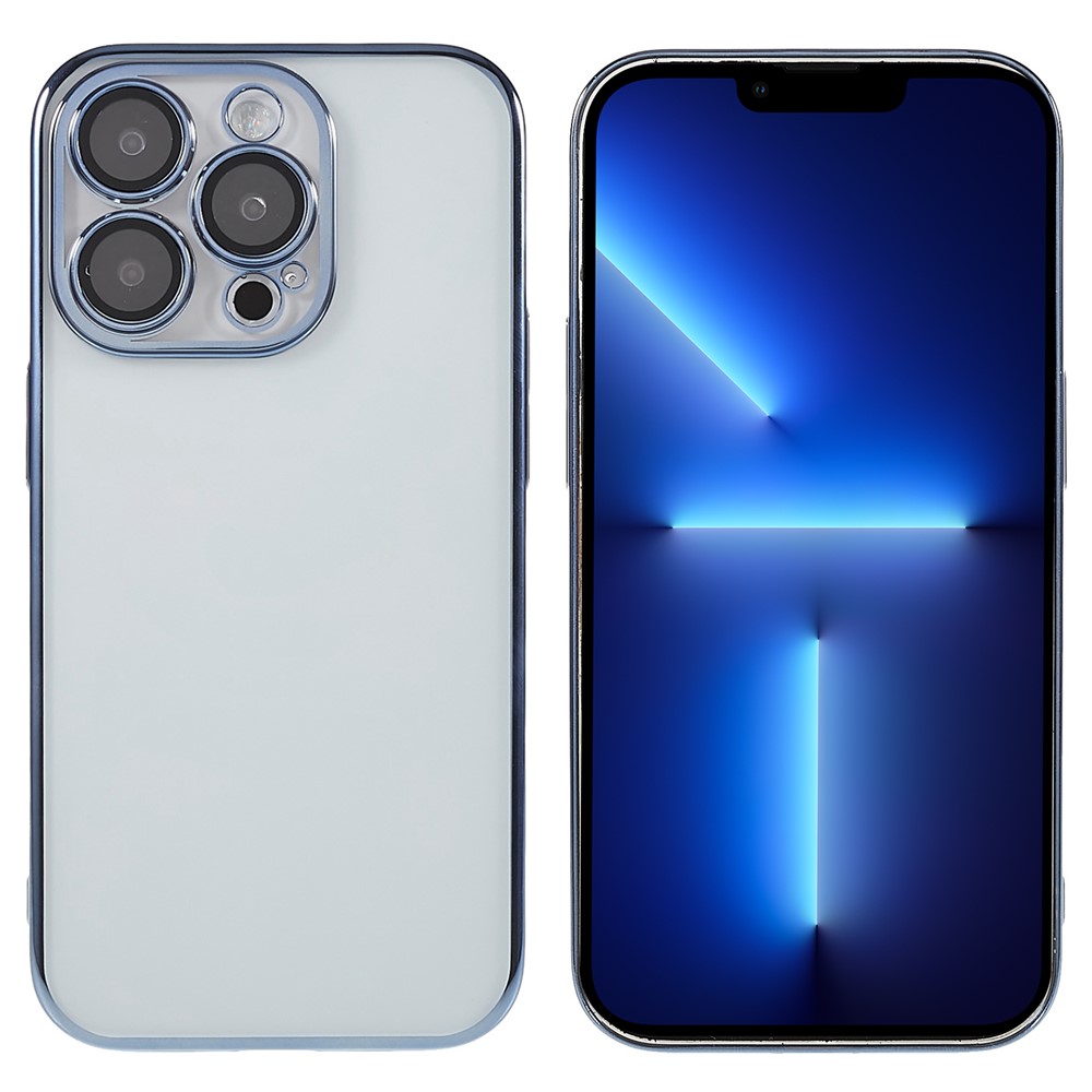 X-LEVEL TPU+PC Case for iPhone 13 Pro Electroplating Cover Camera Lens Film Integrated Phone Case - Blue