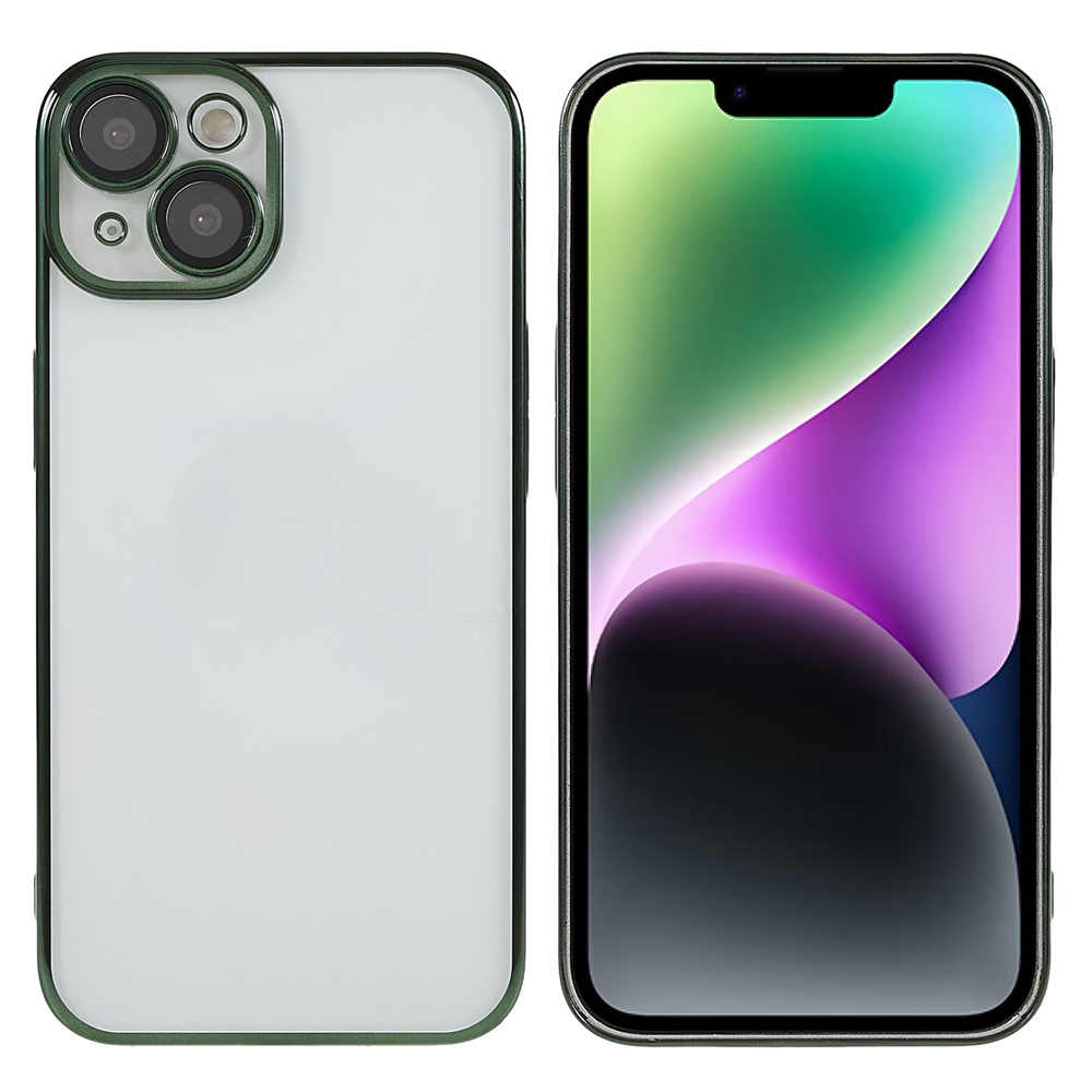 X-LEVEL TPU+PC Case for iPhone 13 Electroplating Cover Camera Lens Film Integrated Phone Case - Green