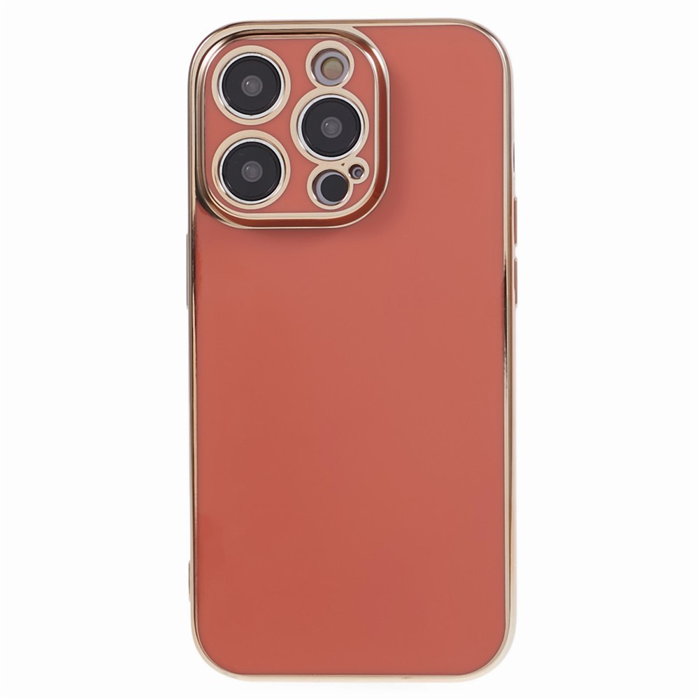For iPhone 13 Pro Max Case Glossy 6D Electroplating TPU Protective Cover - Red