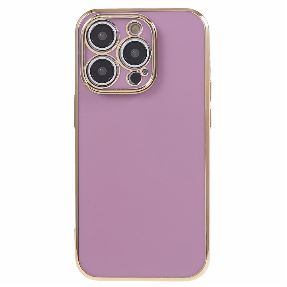 For iPhone 13 Pro Max Case Glossy 6D Electroplating TPU Protective Cover - Purple