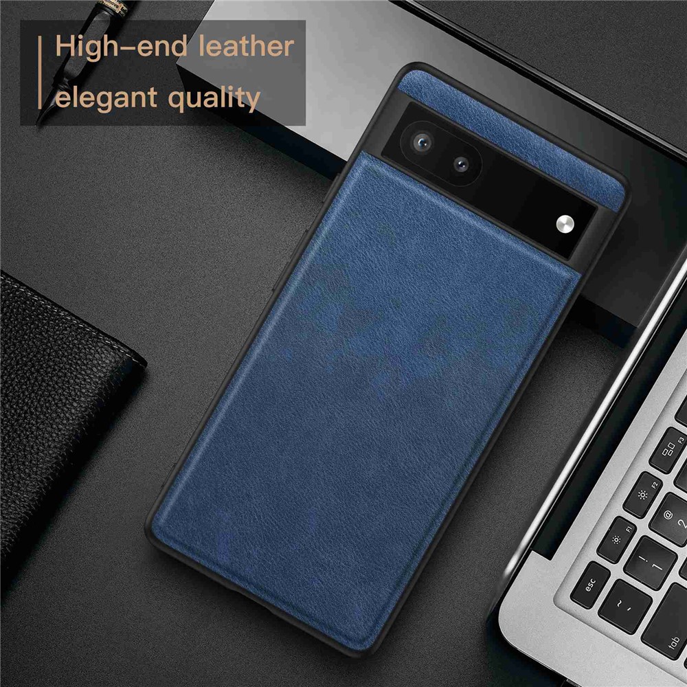 For Google Pixel 6a Retro Phone Case Multi-layer Protection TPU+PC+PU Leather Wear-resistant Phone Back Cover - Blue-2