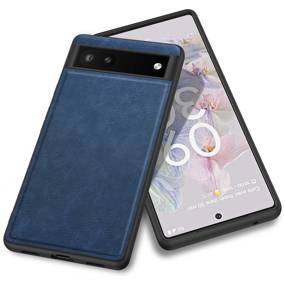 For Google Pixel 6a Retro Phone Case Multi-layer Protection TPU+PC+PU Leather Wear-resistant Phone Back Cover - Blue-3