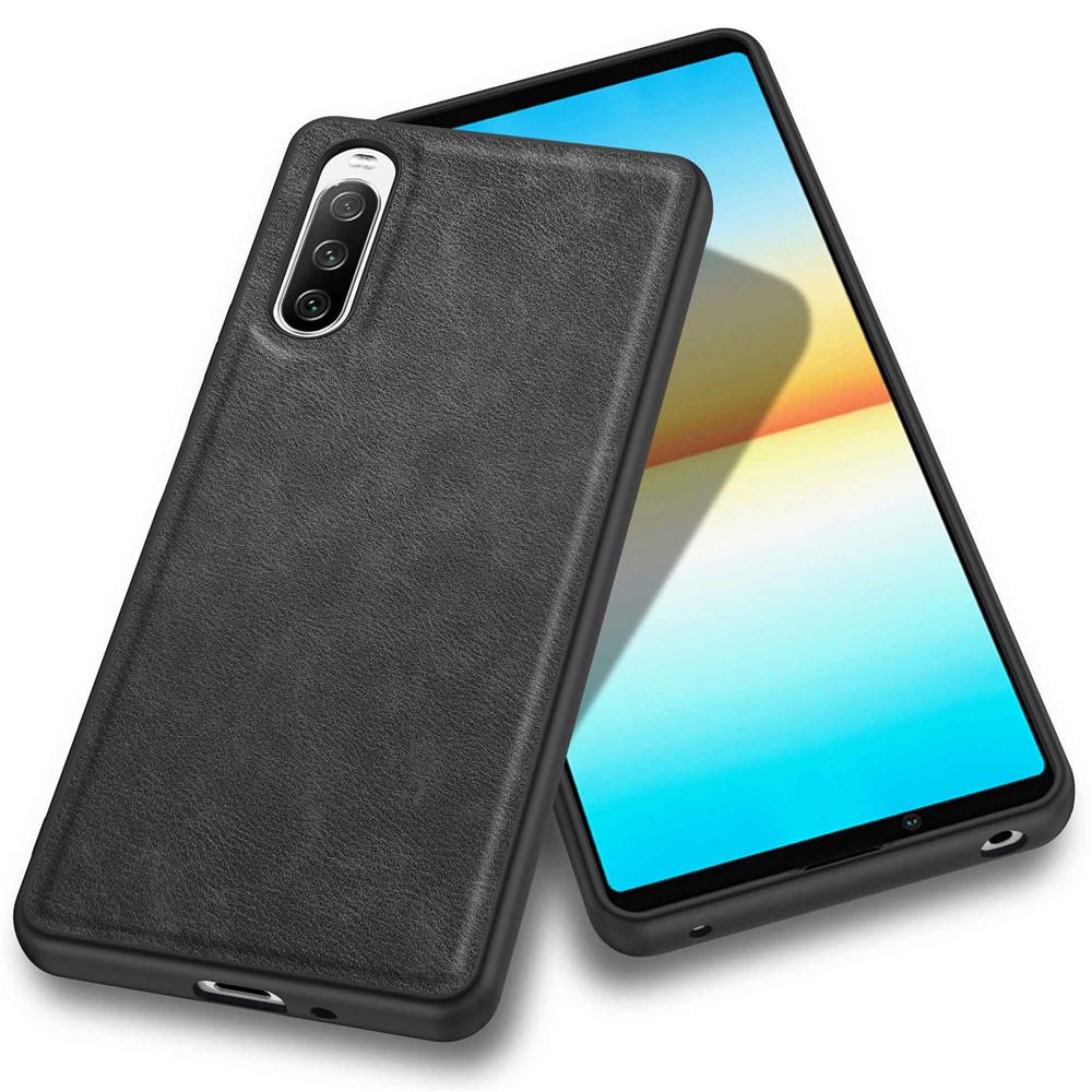 For Sony Xperia 10 IV 5G Retro Phone Case Anti-scratch TPU+PC+PU Leather Shock-absorption Phone Cover - Black-3