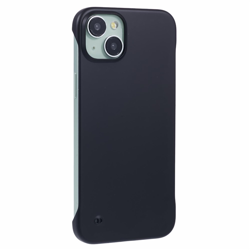 For iPhone 15 Plus Case Borderless Design PC Hard Phone Cover - Black