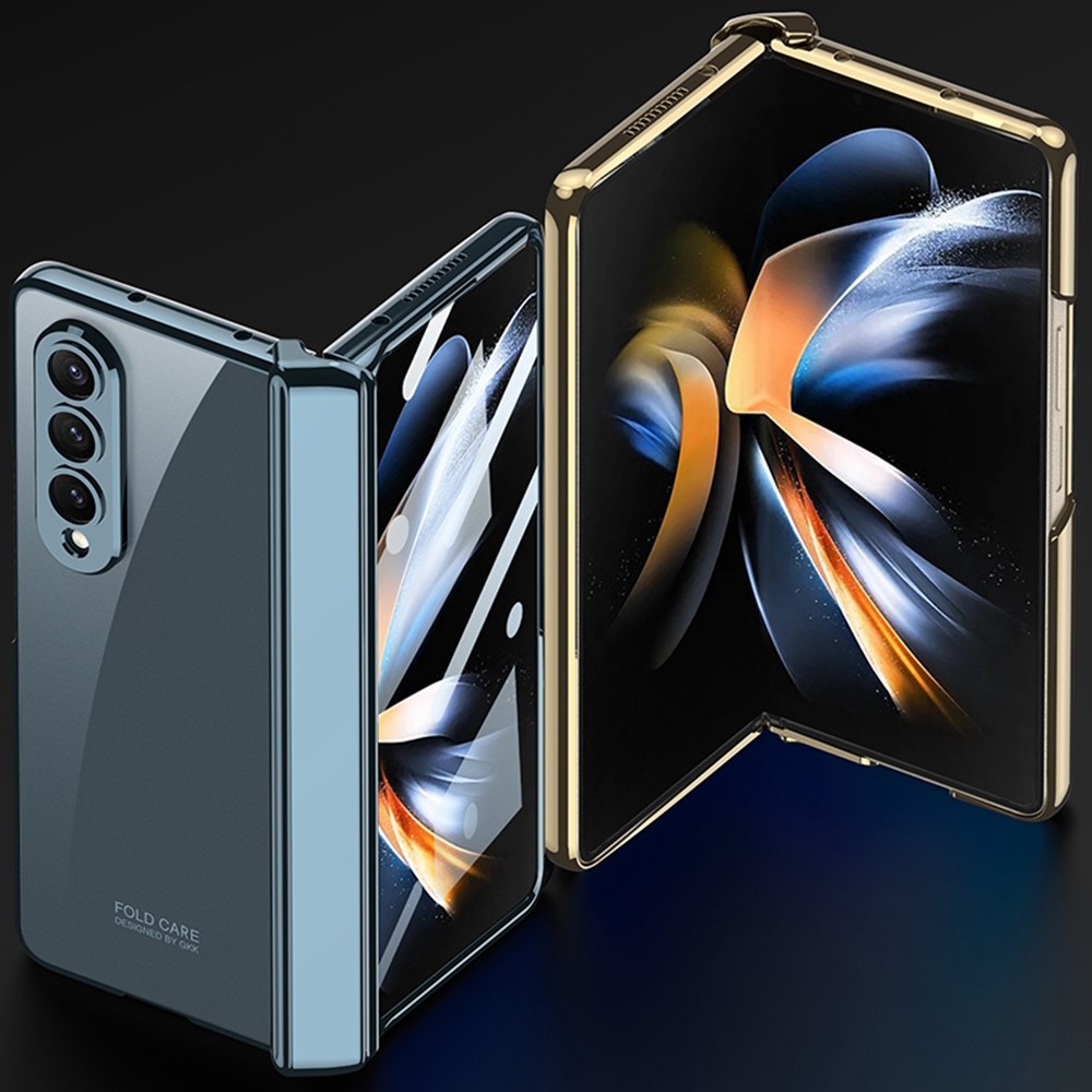 GKK For Samsung Galaxy Z Fold4 5G Magnetic Hinge PC Cover Full Protection Folding Phone Case with Tempered Glass Screen Film - Green-4