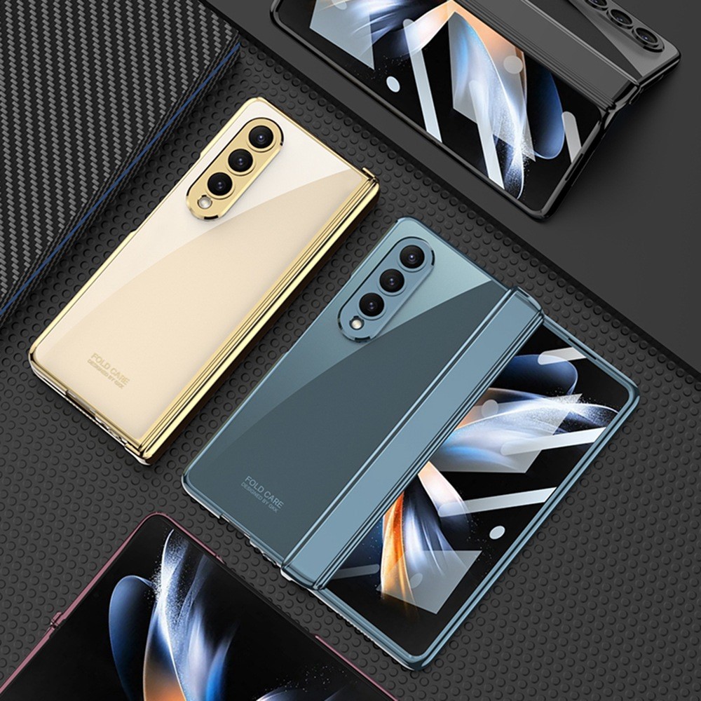GKK For Samsung Galaxy Z Fold4 5G Magnetic Hinge PC Cover Full Protection Folding Phone Case with Tempered Glass Screen Film - Green-9