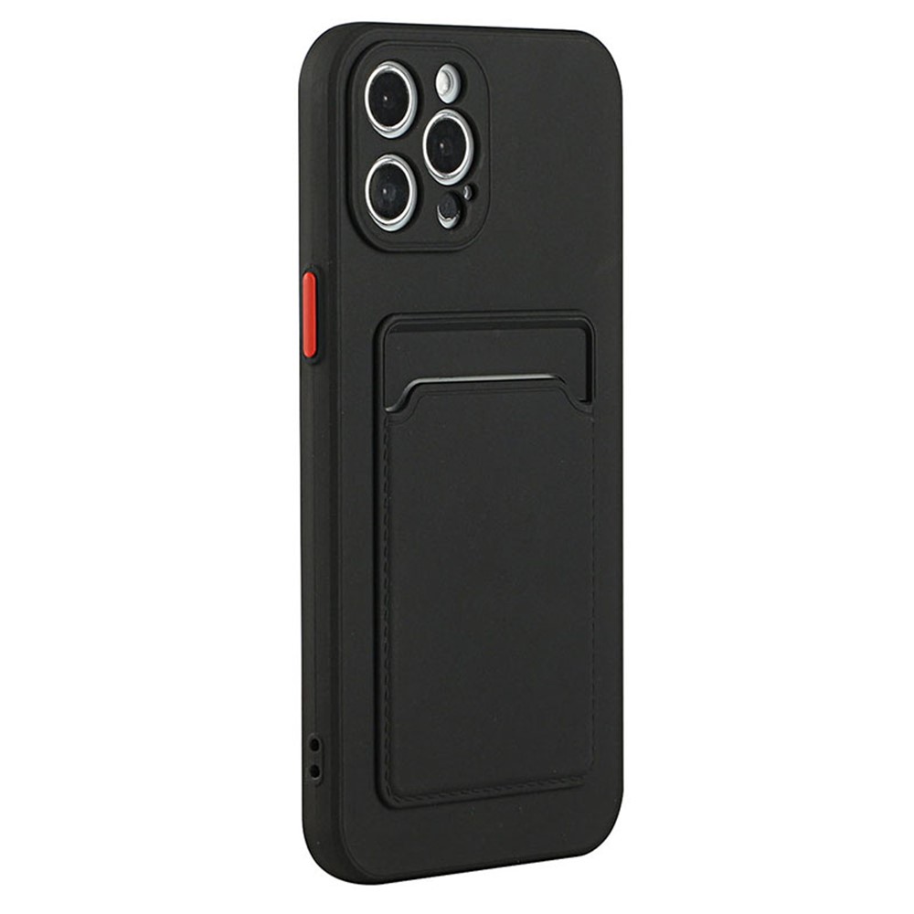 For iPhone 14 Pro Case Anti-Drop TPU Phone Cover with Card Slot - Black