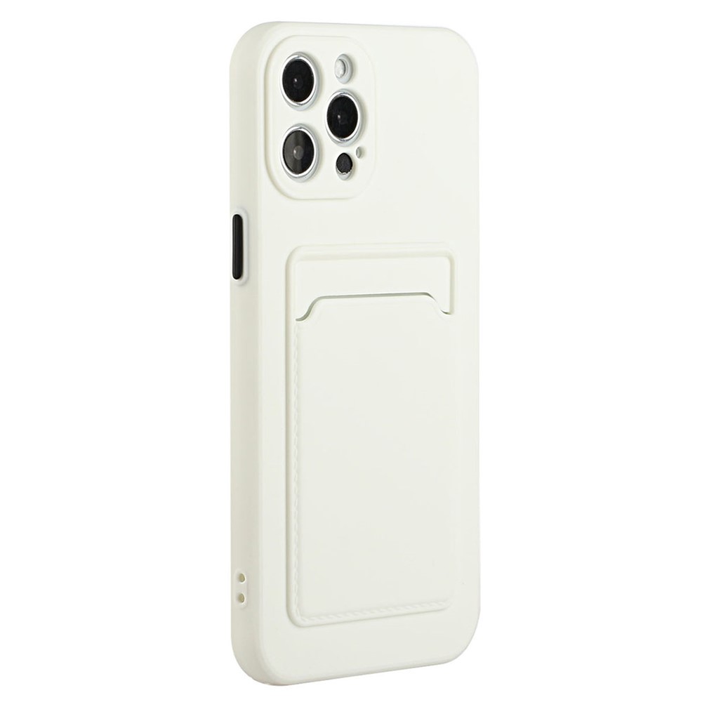 For iPhone 14 Pro Case Anti-drop TPU Phone Cover with Card Slot - White