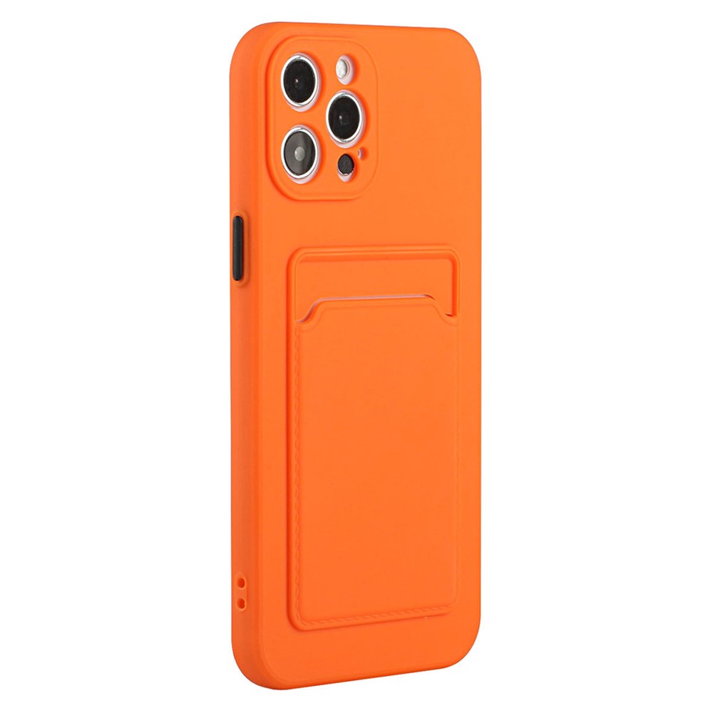 For iPhone 14 Pro Case Anti-drop TPU Phone Cover with Card Slot - Orange