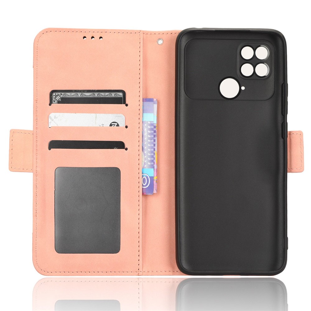 Phone Wallet Case For Xiaomi Poco C40 4G, Anti-drop PU Leather Phone Flip Cover with Multiple Card Slots - Pink-5
