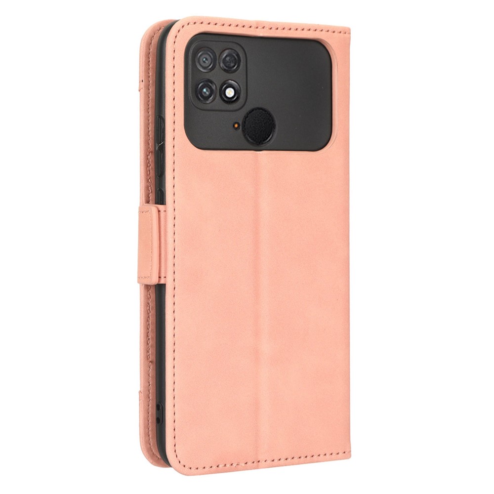 Phone Wallet Case For Xiaomi Poco C40 4G, Anti-drop PU Leather Phone Flip Cover with Multiple Card Slots - Pink-7