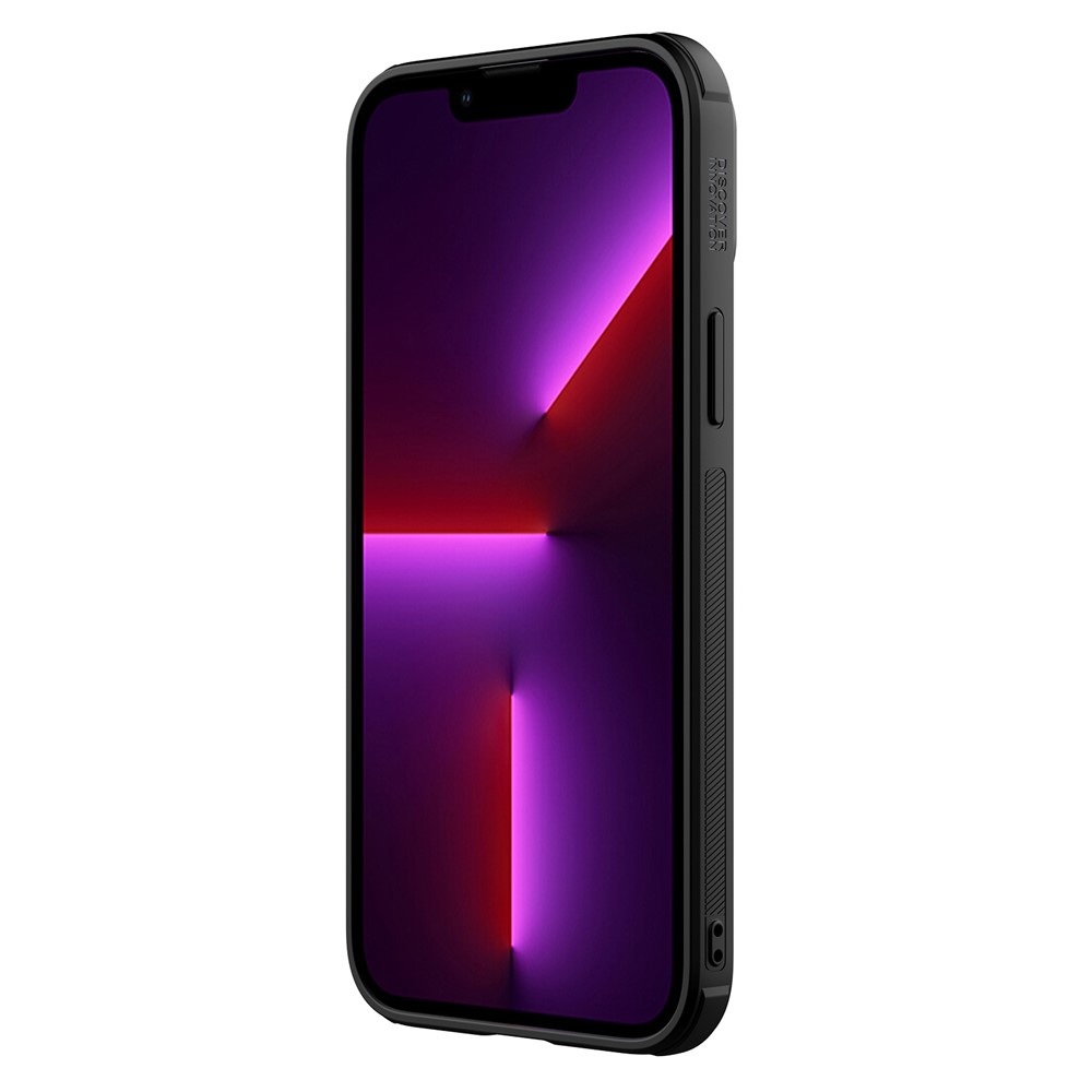 NILLKIN Drop-proof Phone Case for iPhone 14, Nylon Fiber Textured Hard PC + Soft TPU Cover with Slide Camera Protection - Black-4