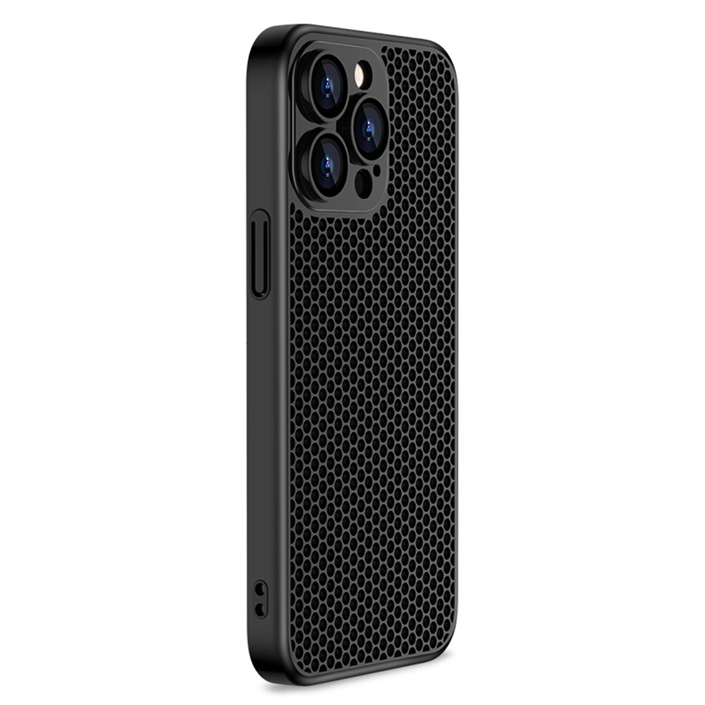 X-LEVEL For iPhone 13 Pro Max Case Hard PC Lens Protection Heat Dissipation Phone Cover - Black