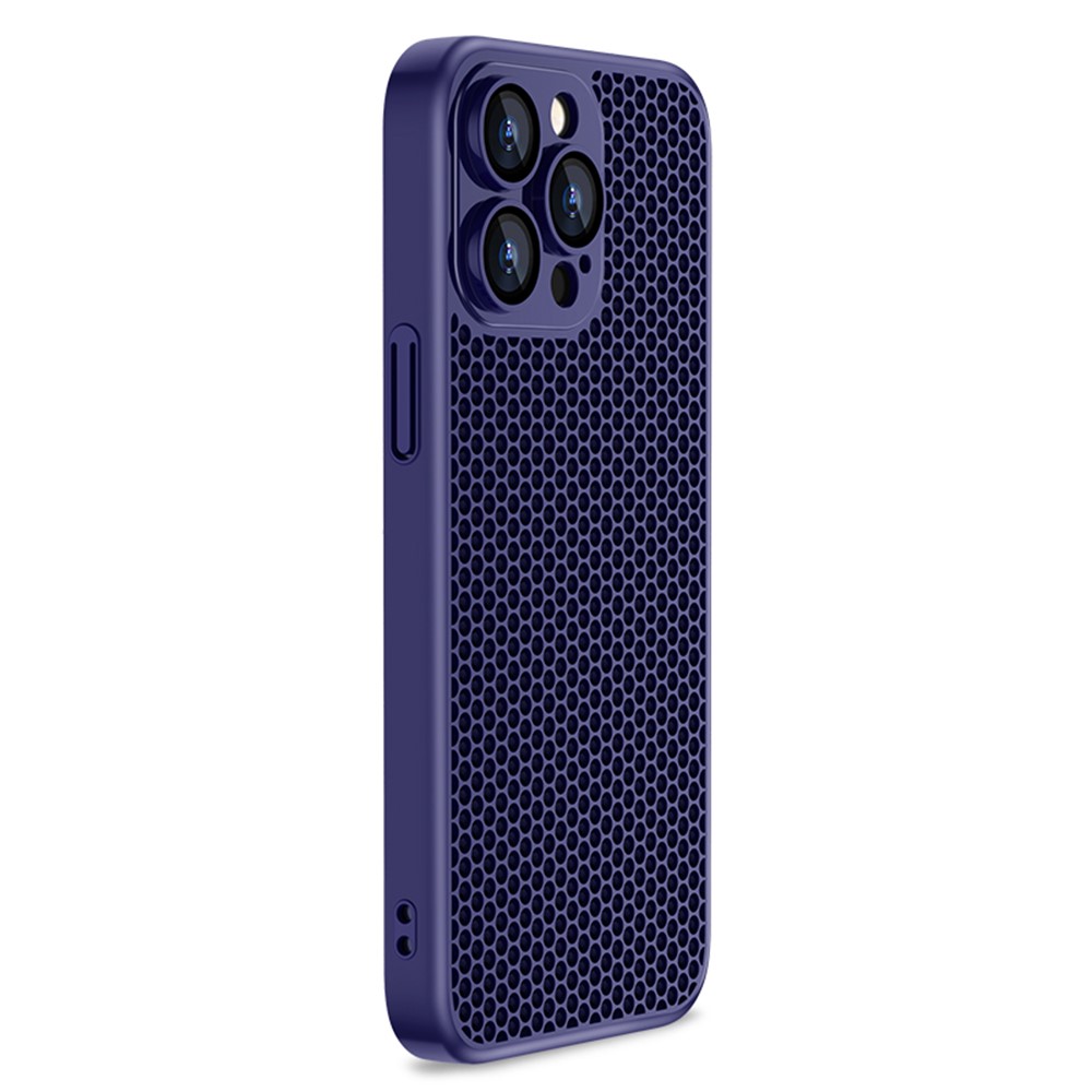 X-LEVEL For iPhone 13 Pro Max Case Hard PC Lens Protection Heat Dissipation Phone Cover - Dark Blue