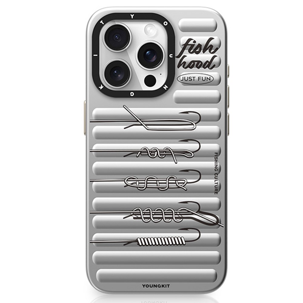 YOUNGKIT Fishing Series For iPhone 14 Pro Magnetic Case IMD Funny Pattern PC+TPU Phone Cover