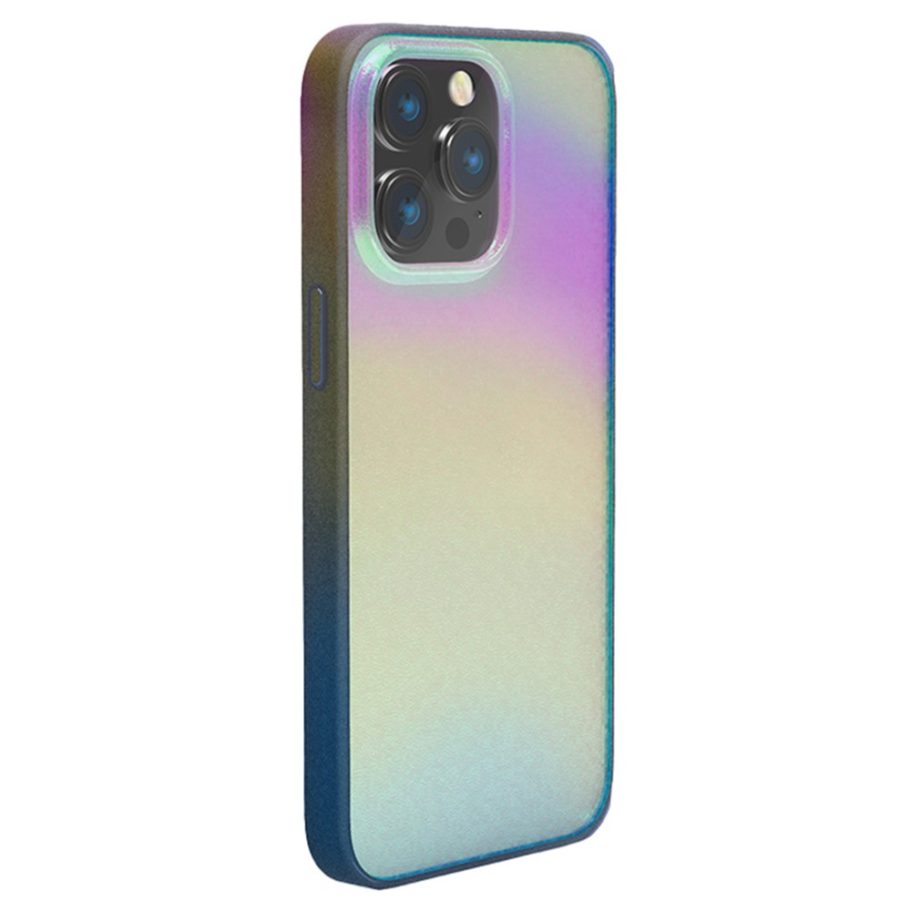 X-LEVEL For iPhone 14 Pro Case Aurora Laser PC+TPU Phone Shockproof Cover - Black