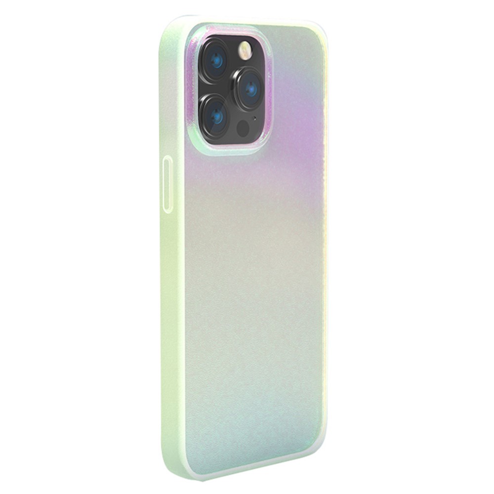 X-LEVEL For iPhone 14 Pro Case Aurora Laser PC+TPU Phone Shockproof Cover - Green