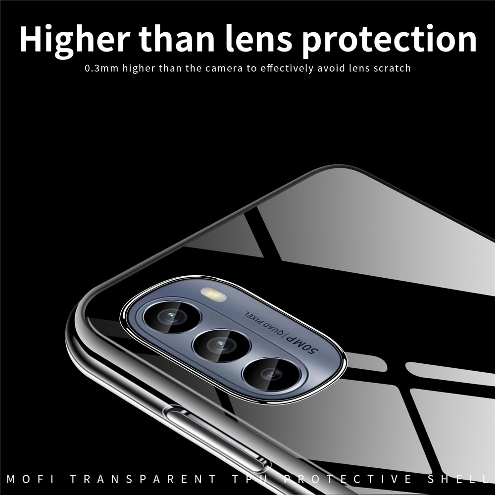MOFI for Motorola Moto G62 5G Clear Case Shock Absorption TPU Anti-Scratch Back Cover-5