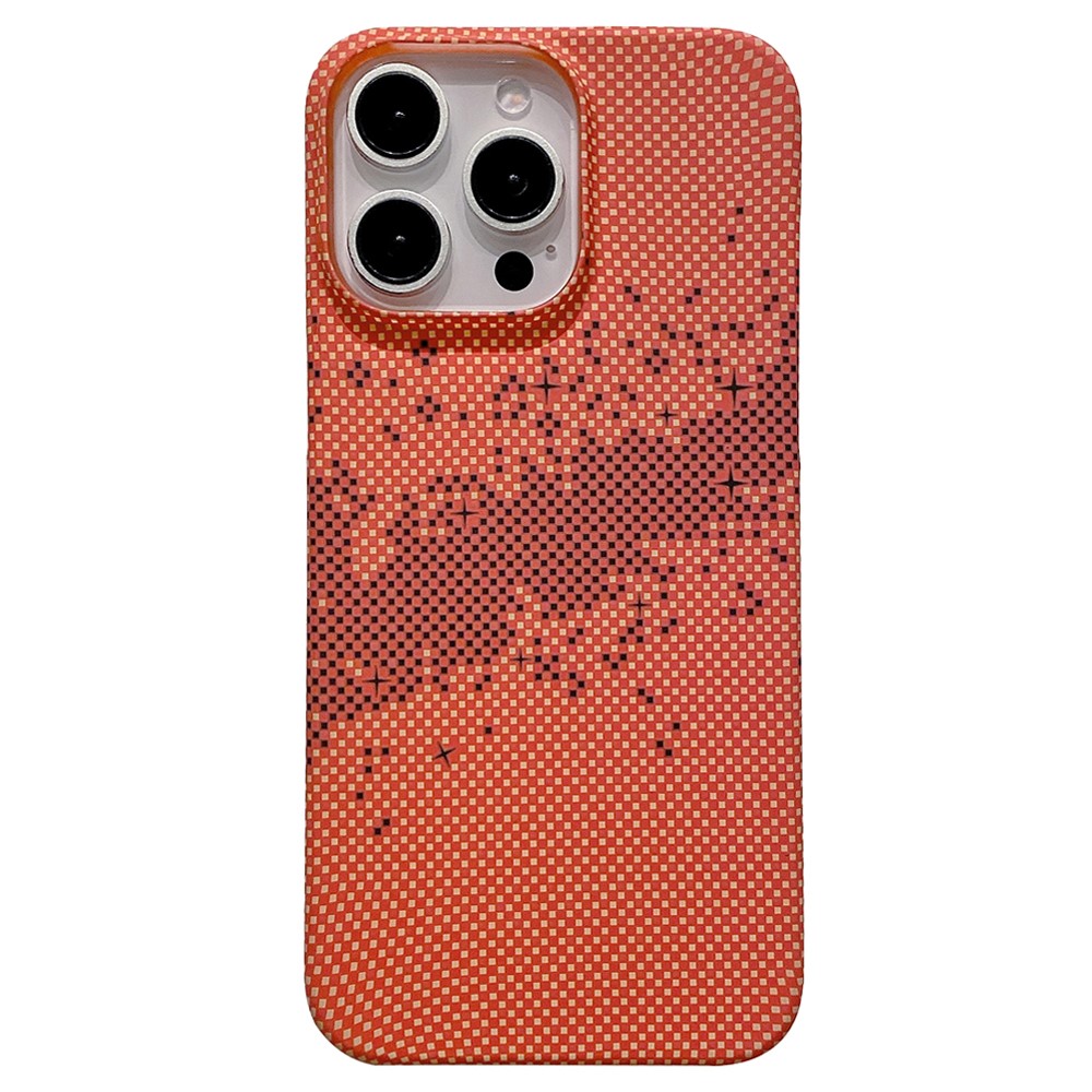 For iPhone 14 Pro Case Starry Sky Pattern Hard PC Half Cover Phone Protector - Orange