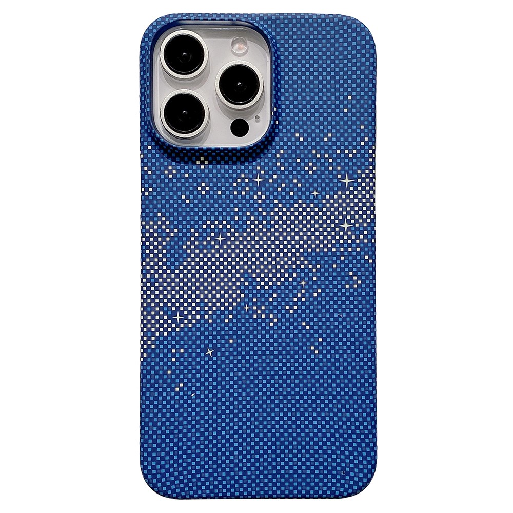 For iPhone 14 Pro Case Starry Sky Pattern Hard PC Half Cover Phone Protector - Blue