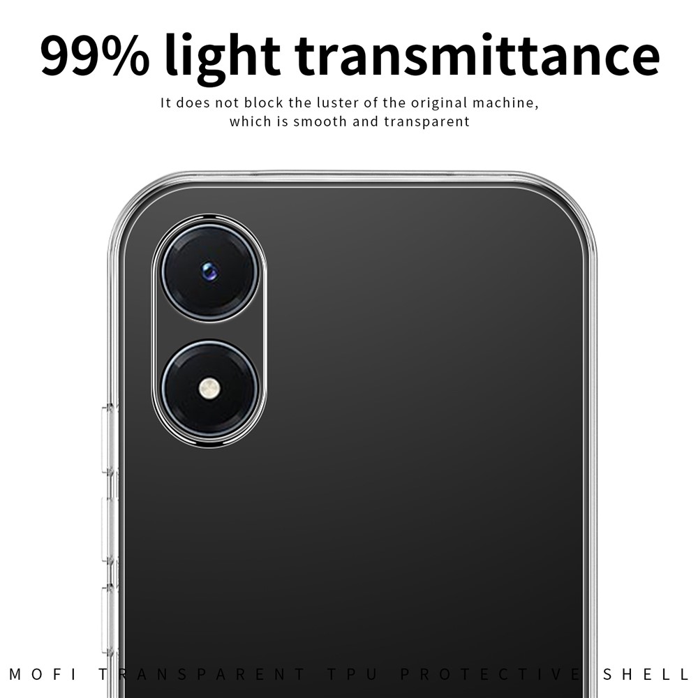 MOFI for vivo Y02s 4G Clear Crystal Not-Yellowing Case Flexible TPU Anti-Scratch Protective Phone Cover-6